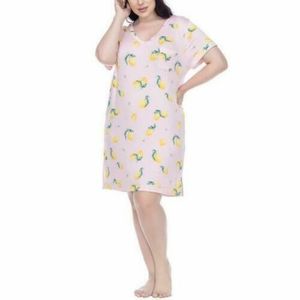 Honeydew Pink Lemon Print Sleep Shirt